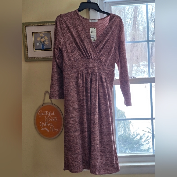 Jon & Anna Heathered Rose Burgundy Knit Sweater Size M - Picture 6 of 9